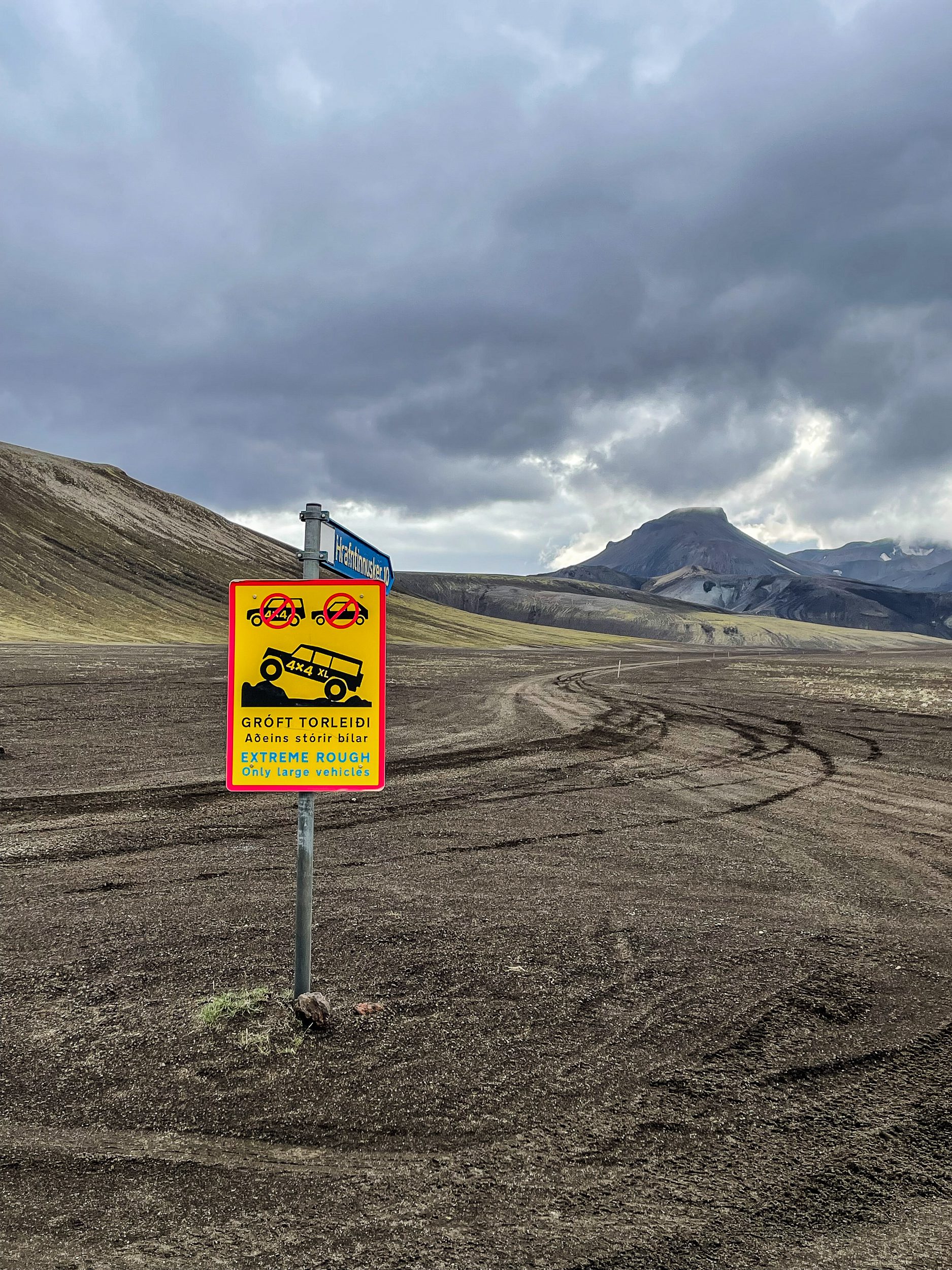 Hautes terres d'Islande - panneau signalétique